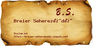 Breier Seherezádé névjegykártya